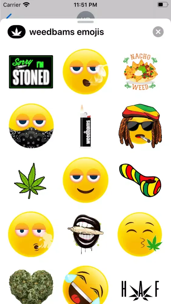 Weedbams Stoner Emoji's应用截图
